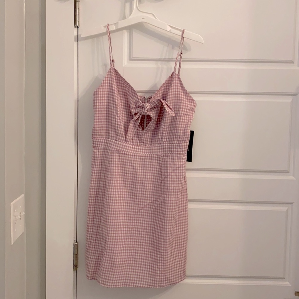 NWT Lulus Music City Tie Front Gingham Dress